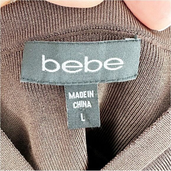 Bebe Silk and Bandage Paisley Print Mini Dress Sz Large - Picture 7 of 11